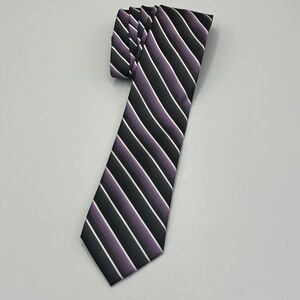Van Heusen Elegant Black and Purple Tie NWT